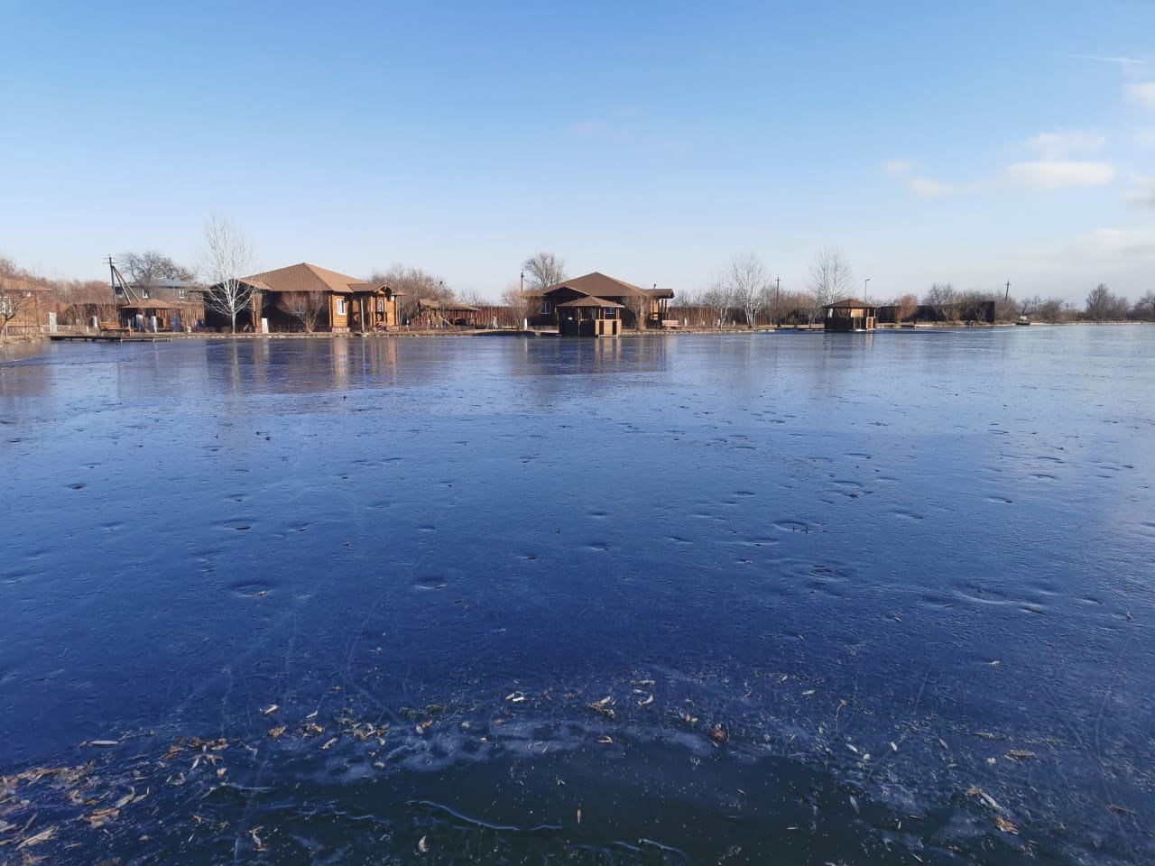 Зимняя рыбалка на реке Бакланья в Астрахани