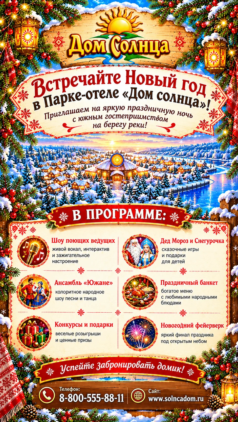 Программа на Новый Год 2027 в парк-отеле «Дом Солнца»